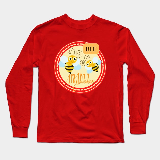 BEE MY VALENTINE Long Sleeve T-Shirt by O.M design